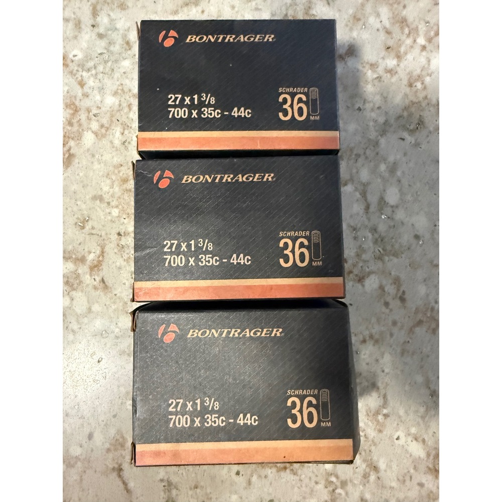 Lot of 3 Bontrager 700x35c-44c Bicycle Inner Tubes 36mm Schrader Valve 64790